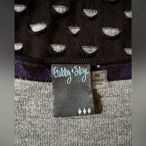 Gabby Skye Textured Geo Design 3/4 Sleeves Sweater Dress S/M - Picture 8 of 8